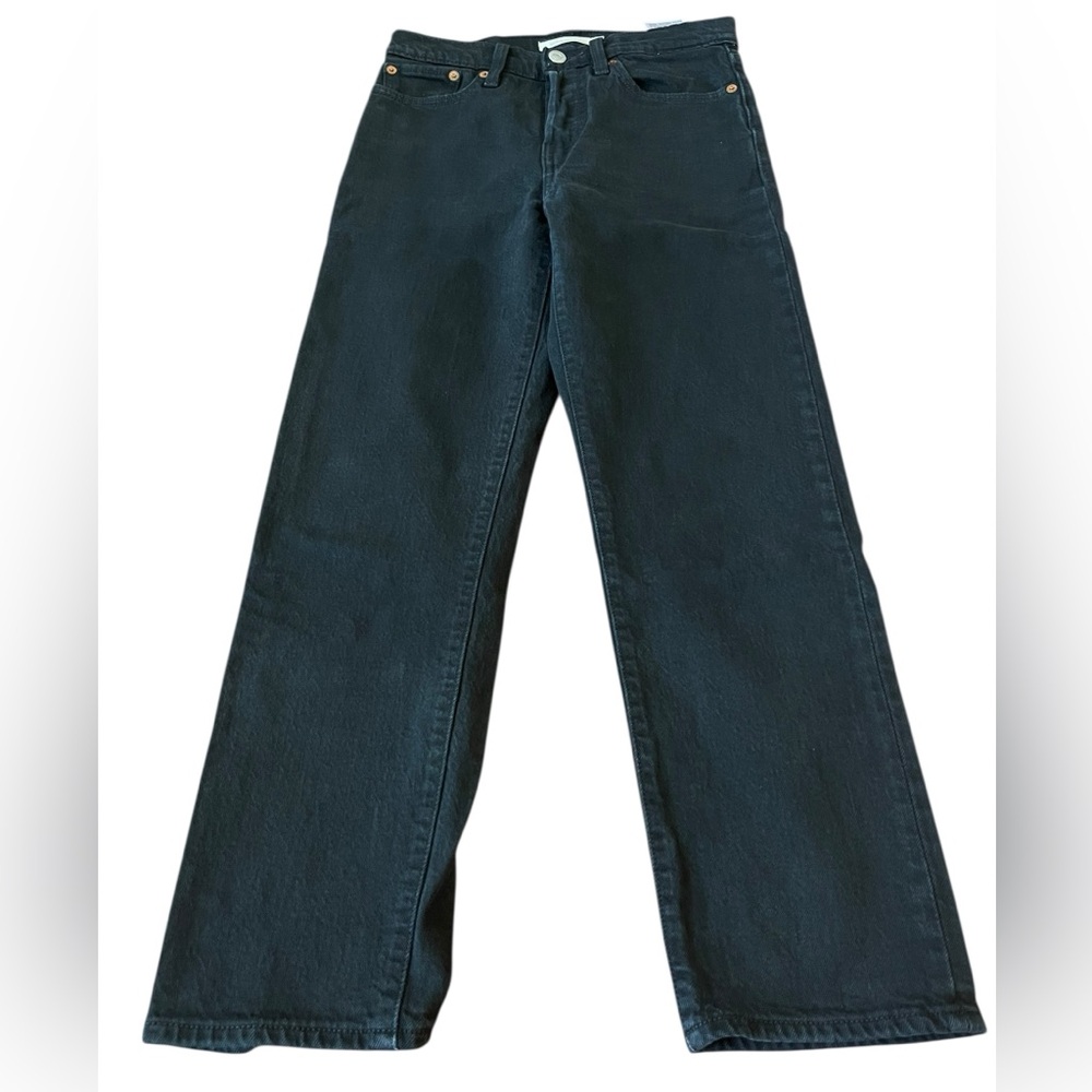 Levi’s Wedgie Straight Jeans Women’s 24 Button Fly High Rise Black Denim